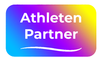 Logo mit dem Text 'Athleten Partner' in bunten Farben auf einem rechteckigen Hintergrund.