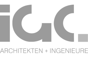 Logo der IGC Architekten und Ingenieure in grauer Schrift auf hellem Hintergrund.