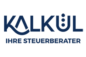 Logo von Kalkuel in blauer Schrift auf weißem Hintergrund, bestehend aus stilisierten Buchstaben und einem grafischen Element.