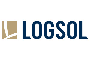 Logo von Logsol mit einem stilisierten Symbol und dem Schriftzug in blauer Farbe.