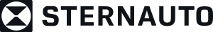 Logo von STERNAUTO in einem minimalistischen Design mit geometrischen Formen in Schwarz.